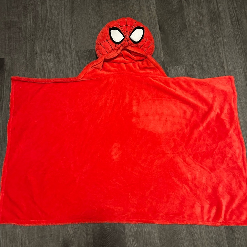 Kids Red Superhero blanket with a hood